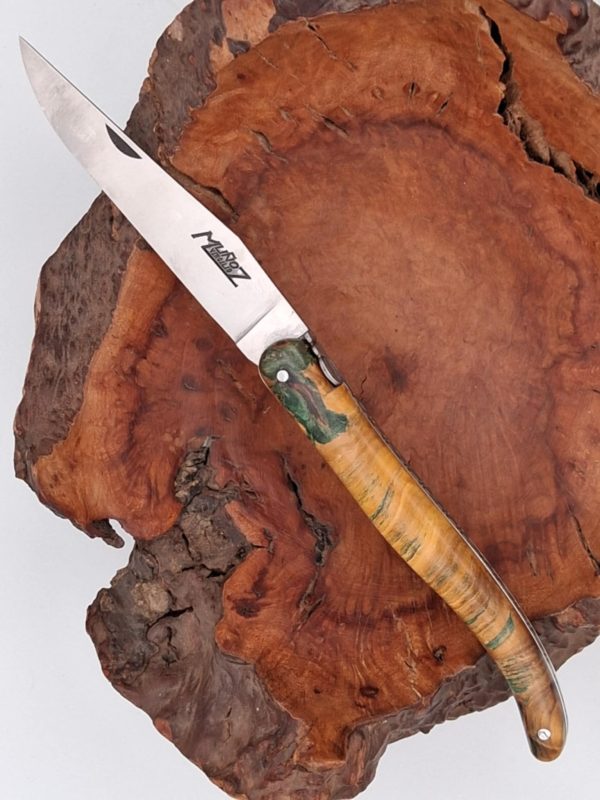 Couteau laguiole Travaillée avec Ressort Guilloché & Manche en Marronnier – Image 2