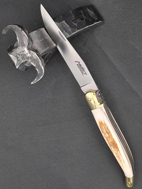 Laguiole 12 cm – Manche en croûte de mammouth & finitions laiton – Image 4