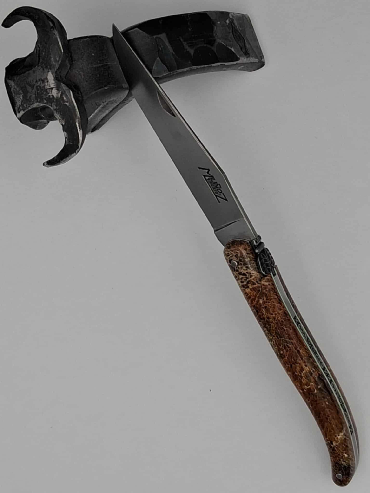 Couteau laguiole Manche molaire de mammouth fossilisé – Image 3