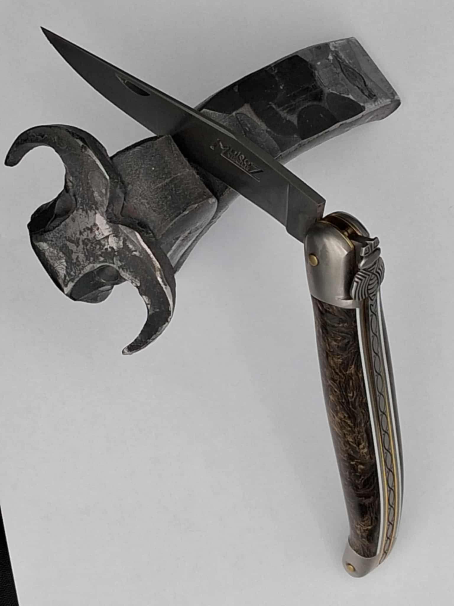 Couteau laguiole Fibre de carbone Or – Image 3