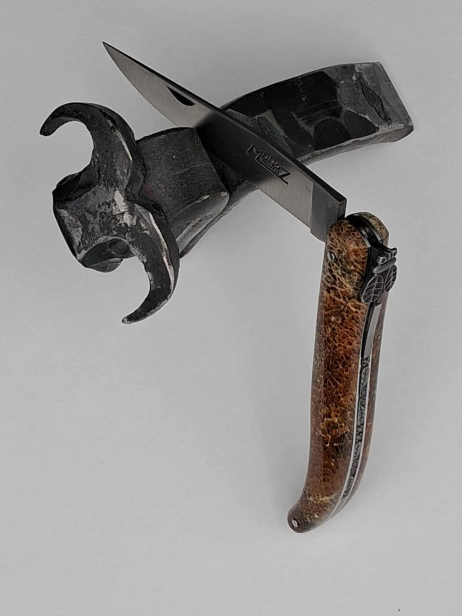 Couteau laguiole Manche molaire de mammouth fossilisé – Image 4