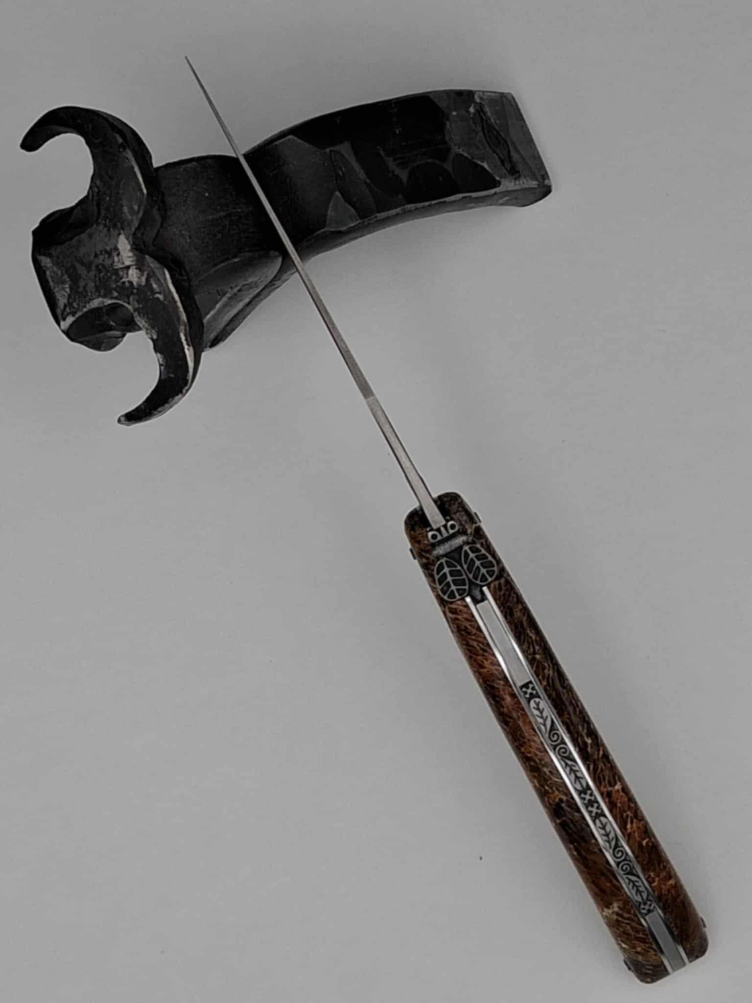 Couteau laguiole Manche molaire de mammouth fossilisé – Image 2