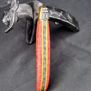 Couteau laguiole en corail rouge 12 cm